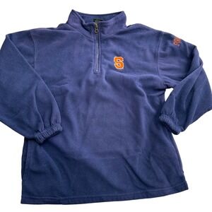 Syracuse University Navy Fleece‎ Quarter-Zip Pullover Sweatshirt Pro Edge Medium